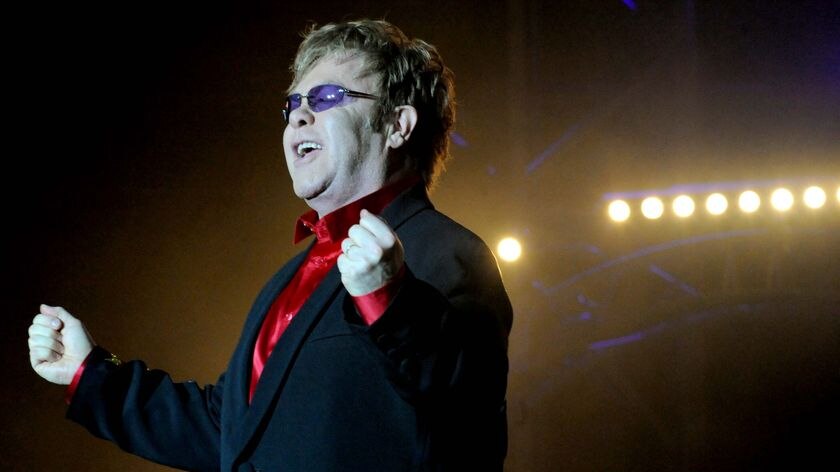Elton John performs onstage