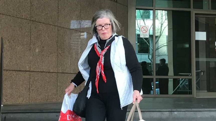 Rosemary Davies leaves the Melbourne Magistrates' Court.