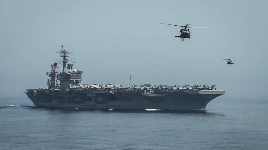 USS Theodore Roosevelt operating in the Arabian Sea