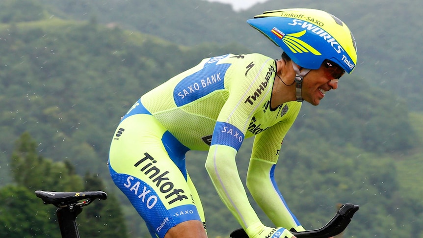 Contador rides during Giro 14th stage