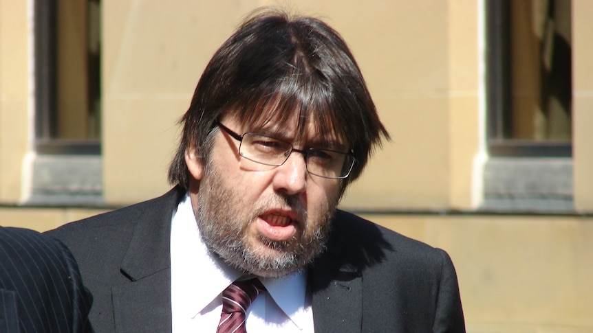 Terry Martin arrives at the Supreme Court in Hobart