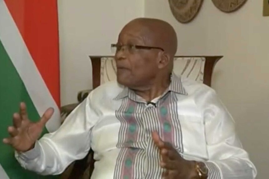 South Africa's President Jacob Zuma gestures