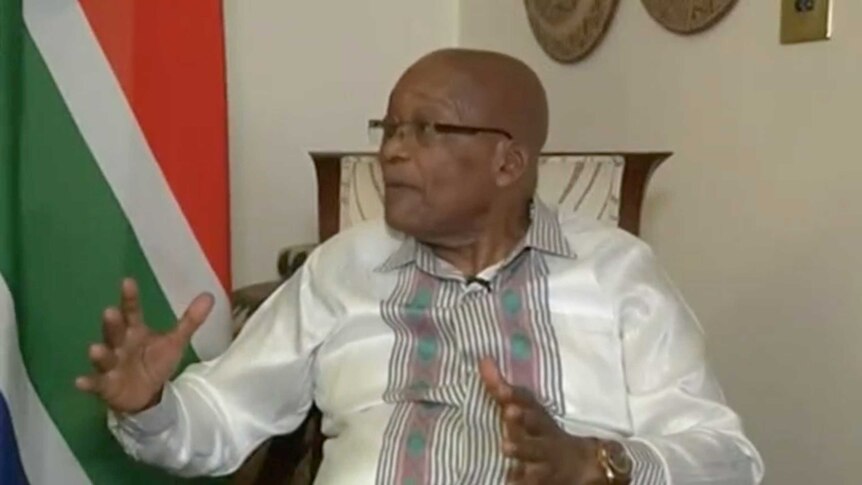 South Africa's President Jacob Zuma gestures