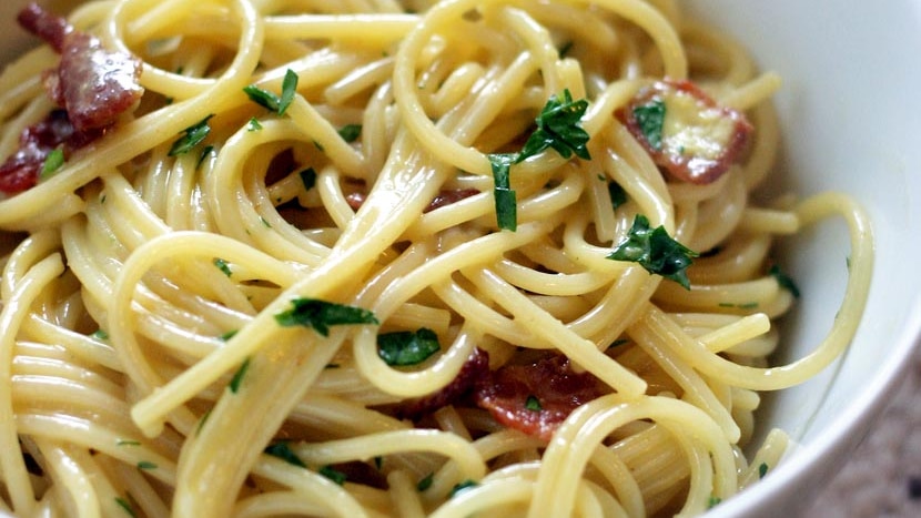 Bowl of Spaghetti Carbonara.