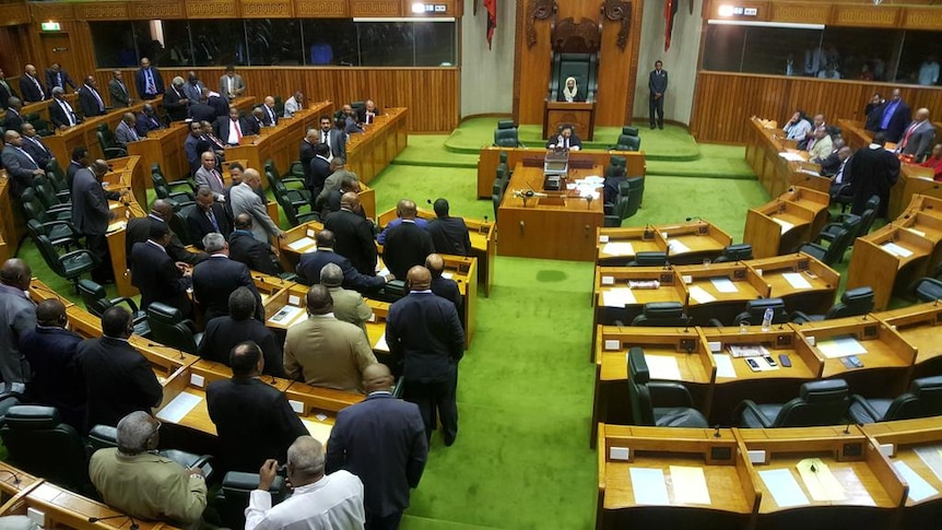 Papua New Guinea's parliament votes in a no-confidence motion against Prime Minister Peter O'Neill