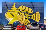 Histrio Histrio/Frog Fish mural by Amok Island at Kailis brothers in Leederville.
