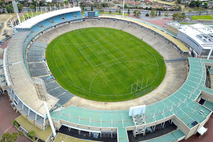 aerial shot of Adelaide's Football Park