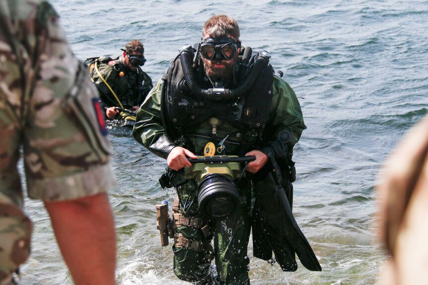 Clearance diver from the Royal Navy
