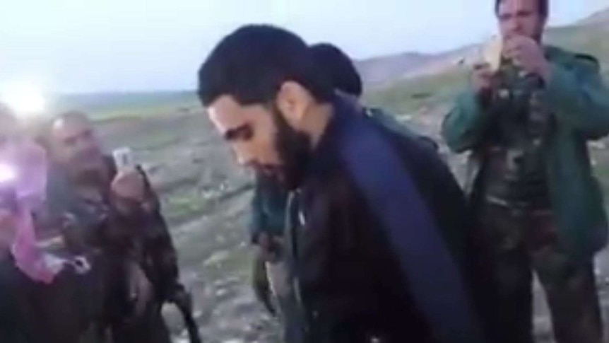 A screenshot of the American IS fighter who was captured with Kurdish forces.