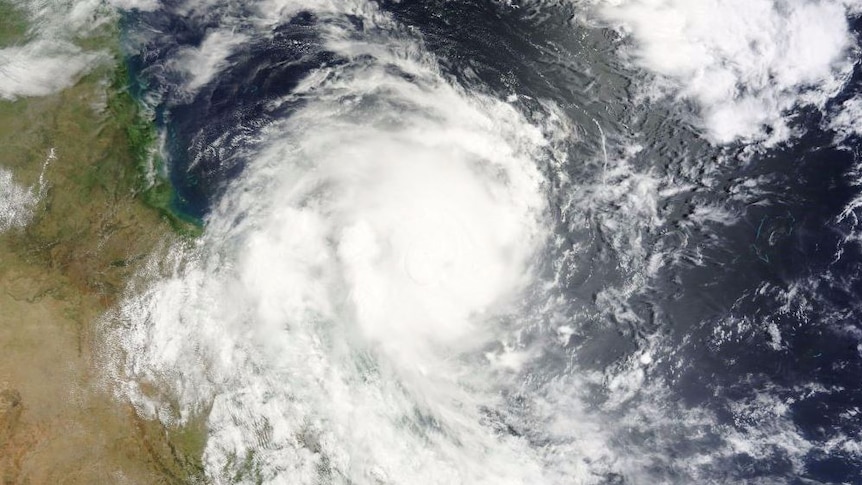 Tropical Cyclone Nathan off the Queensland coast