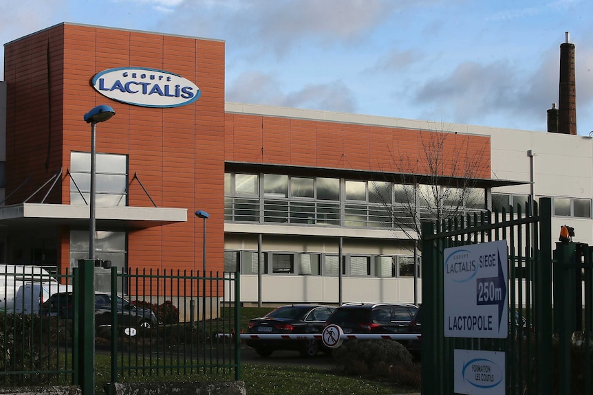 Facade of Lactalis group headquarters in Laval, western France.