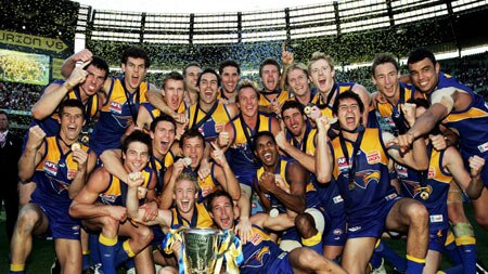 Sweet victory ... The Eagles celebrate their premiership win