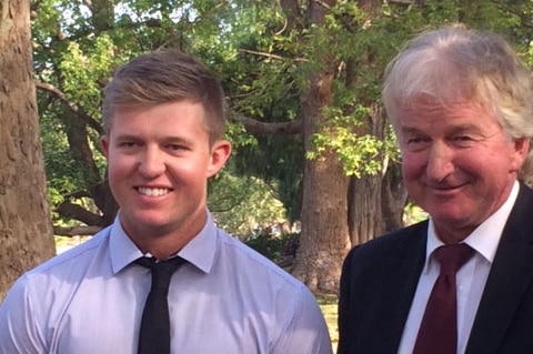 Ben Hopper with his father Qld MP Ray Hopper