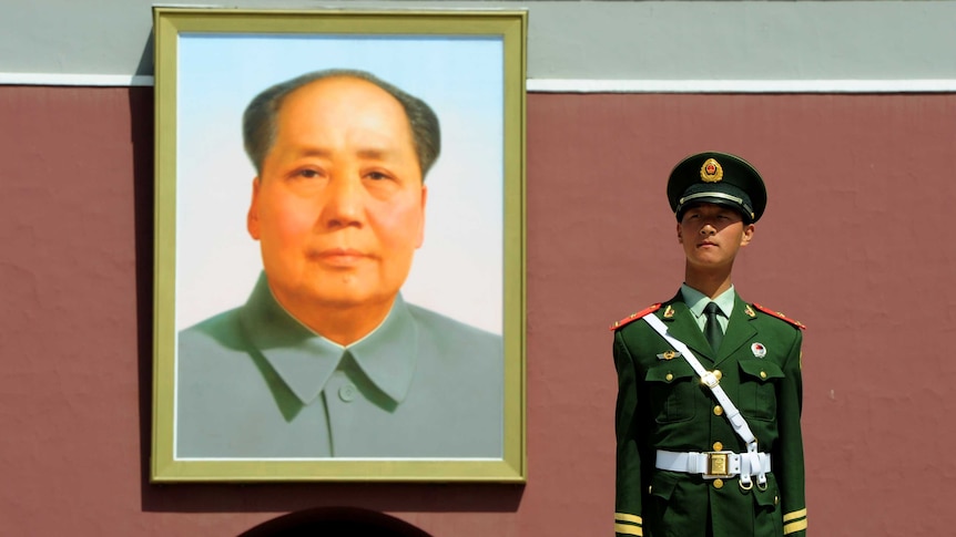 Mao Zedong portrait in Tiananmen square