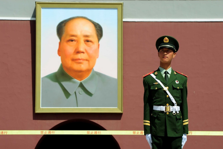 Mao Zedong portrait in Tiananmen square