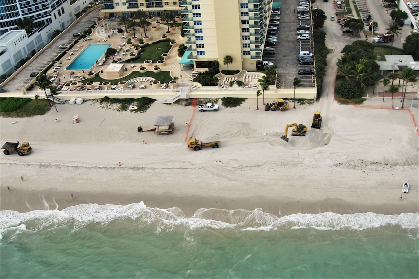 Sand replenishment works taking place
