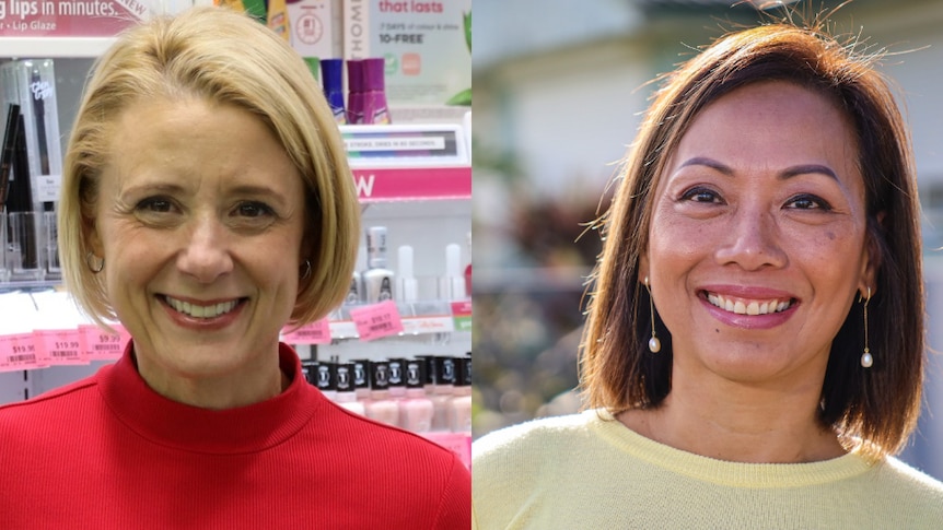 two women smiling