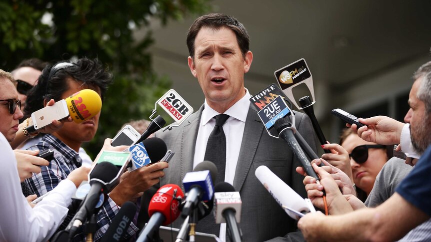 Cricket Australia chief executive James Sutherland speaks to the media on November 28, 2014.