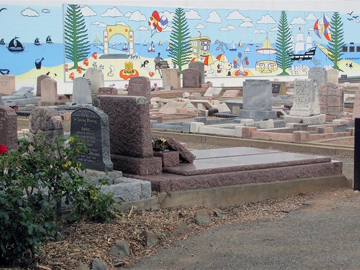 Mural near the graves of North Brighton Cemetery