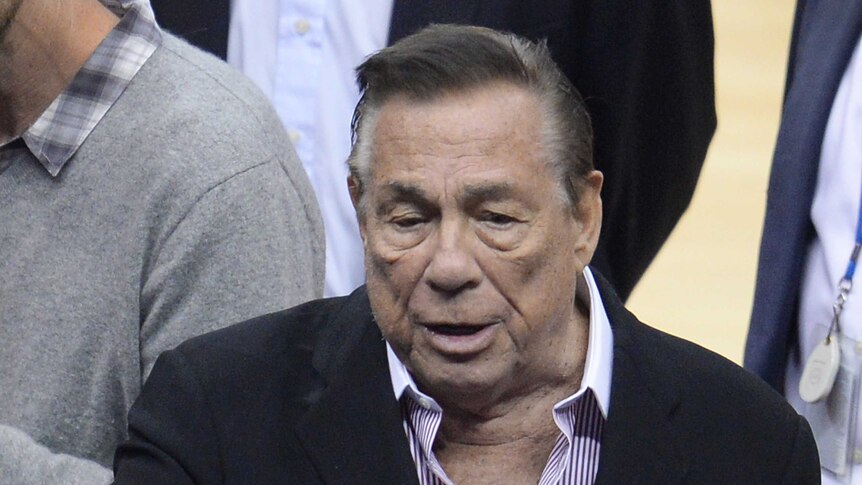 LA Clippers owner Donald Sterling at the NBA playoff game against Golden State on April 21, 2014.