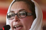 Pakistani opposition leader Benazir Bhutto speaks during an election rally in Peshawar December 26,