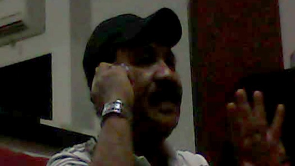 A screenshot from the video obtained by the ABC showing alleged people smuggler Freddy Ambon.
