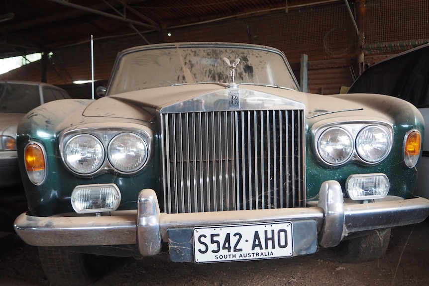 Jon Blaikie's Rolls Royce Silver Shadow covered in dust.