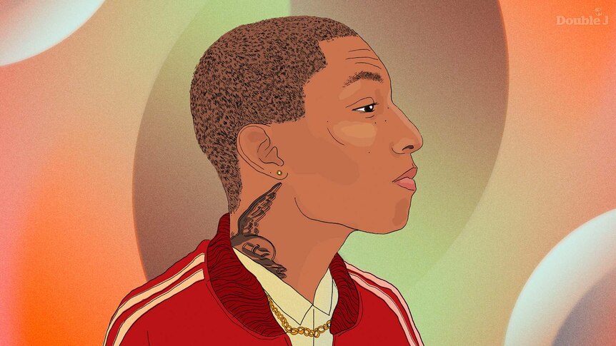 Illustration of American singer songwriter and producer Pharrell Williams