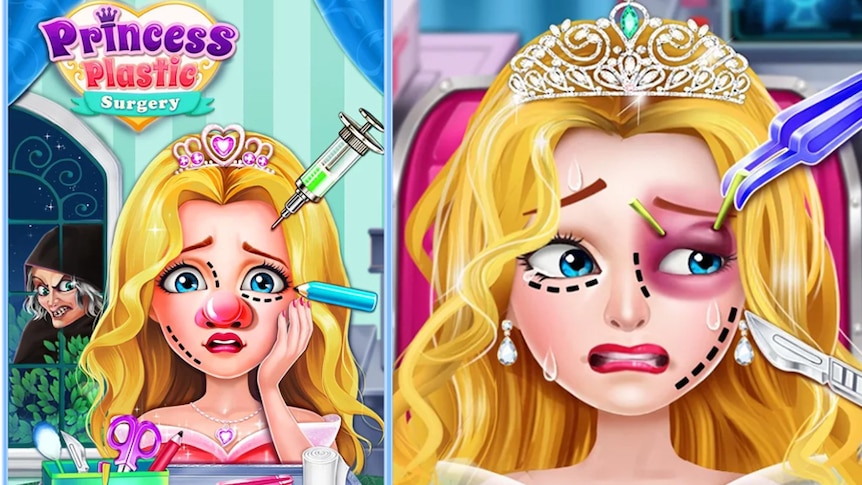 Promotional pictures for the Princess Plastic Surgery app in the Google Play store.