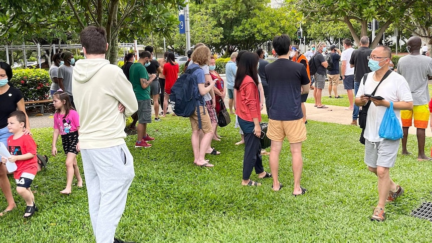 People standing in a park