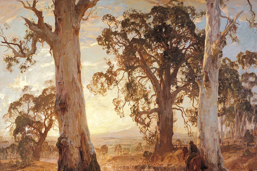 'Droving into the light' by Hans Heysen