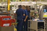 Workers inside the factory of ACL Bearing in Launceston