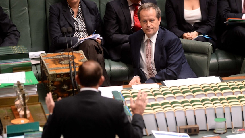 Bill Shorten faces Tony Abbott in Parliament