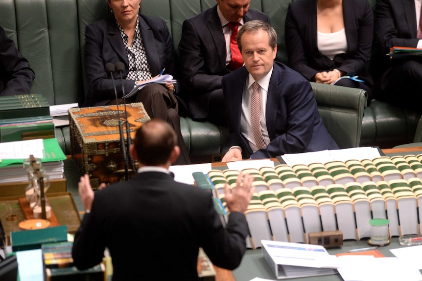 Bill Shorten faces Tony Abbott in Parliament