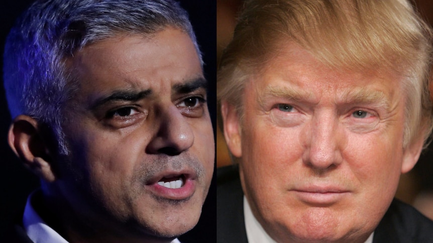 Mayor of London Sadiq Khan and US President Donald Trump composite