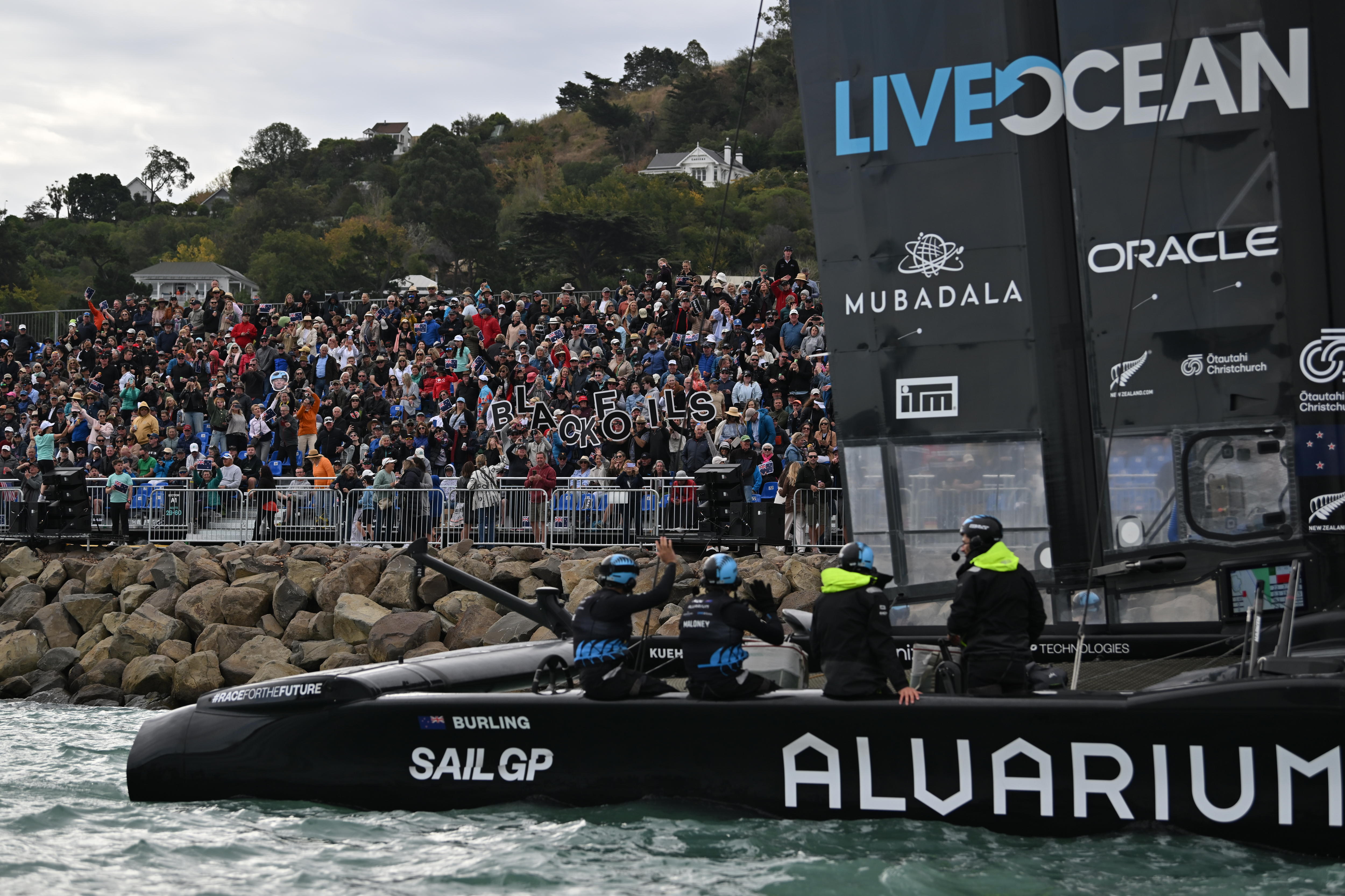 Live Ocean branding on the Blackfoils SailGP boat
