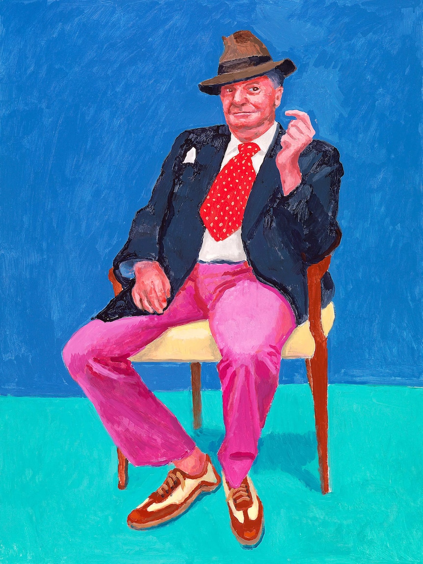 David Hockney painting of Barry Humphries