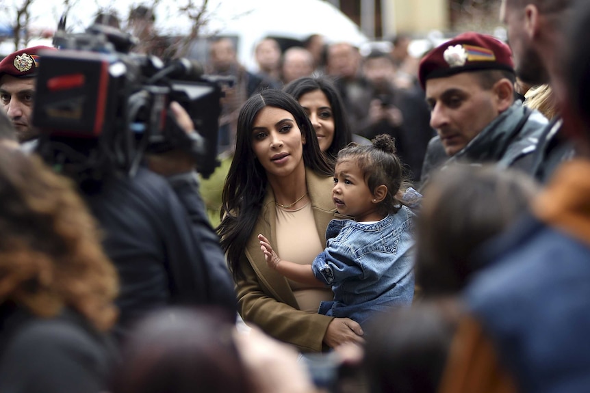 Kim Kardashian with her daughter North West
