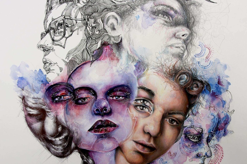 Mariah Calman's artwork titled 'Self Portrait with Pseudo Tumours'.
