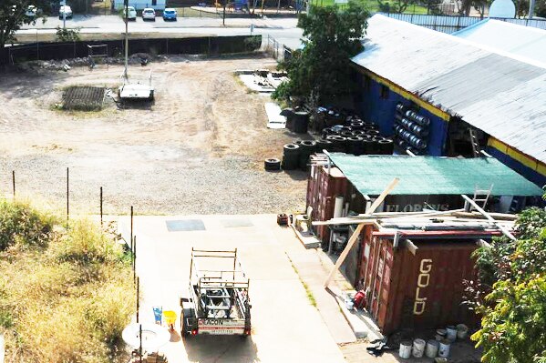 The Parap tyre yard where police allege Carlie Sinclair was killed.
