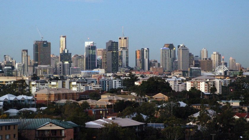 Brisbane city's skyline taken from Toowong in the early evening.