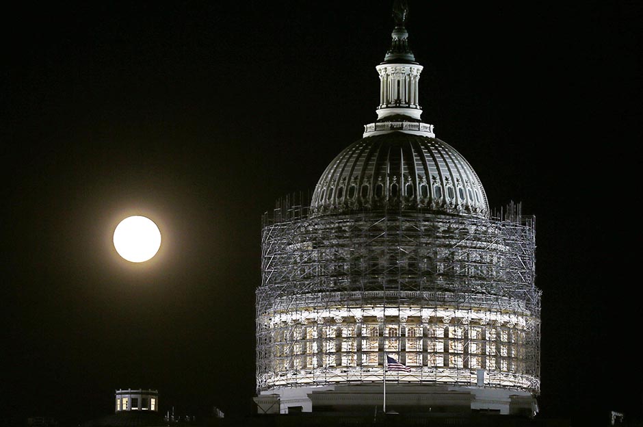Moon over dome
