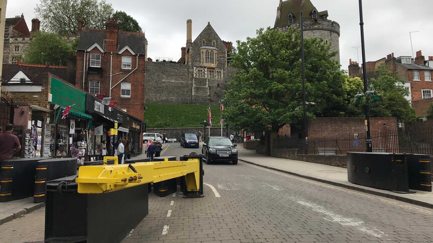 Hostile Vehicle Mitigation measures have been employed in the streets surrounding the wedding venue.