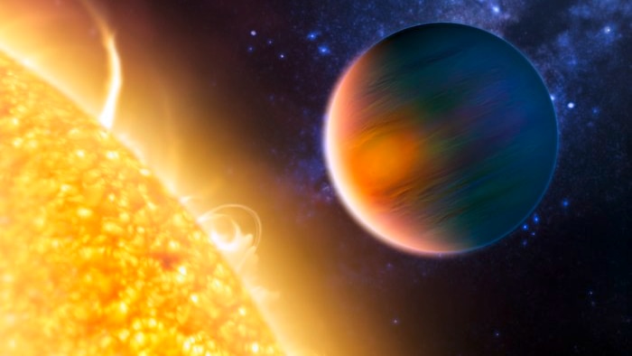 Artists impression of a Exoplanet near a star