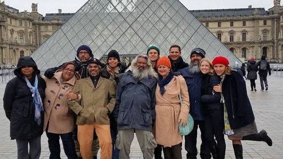 A photo of tourism professionals in Paris during their European tour