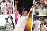 A compilation of images of cricketers celebrating