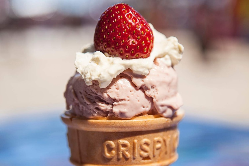 Strawberry Delight ice cream from Brisbane's Ekka