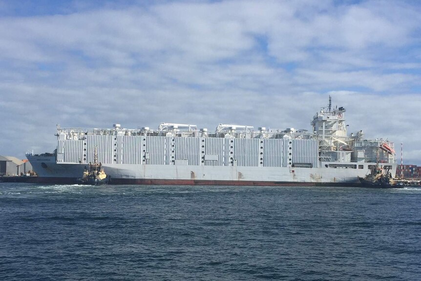 The Awassi docked at Fremantle.