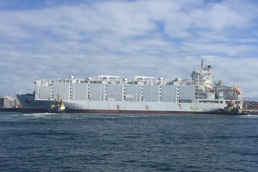 The Awassi docked at Fremantle.