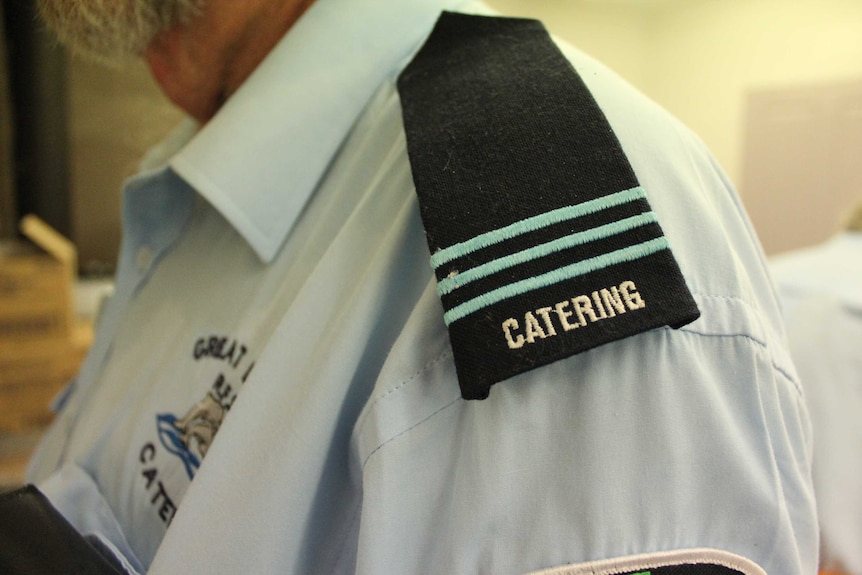 Close up photograph of catering epaulette.
